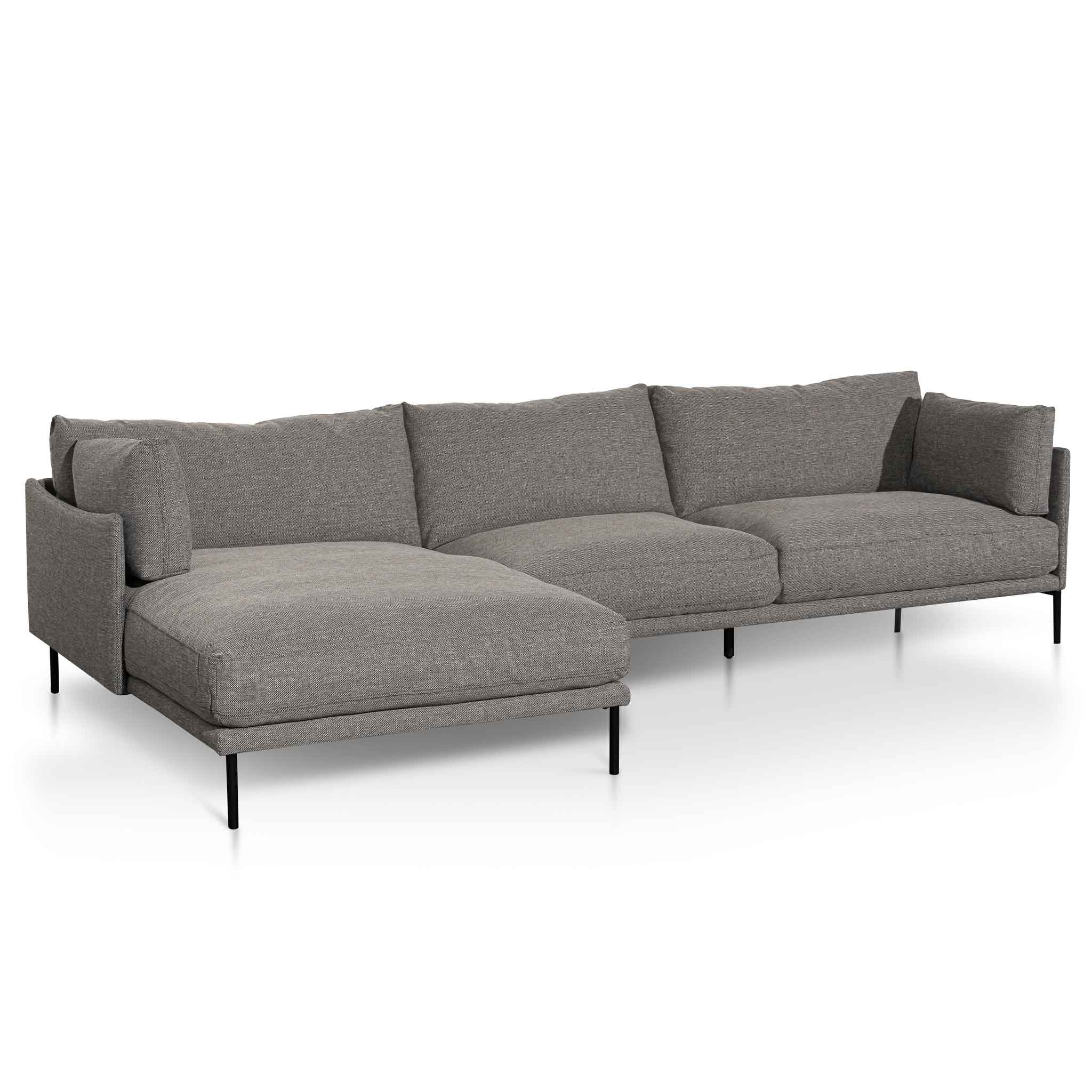 CLC6435-KSO 4 Seater Left Chaise Fabric Sofa - Graphite Grey - Last one