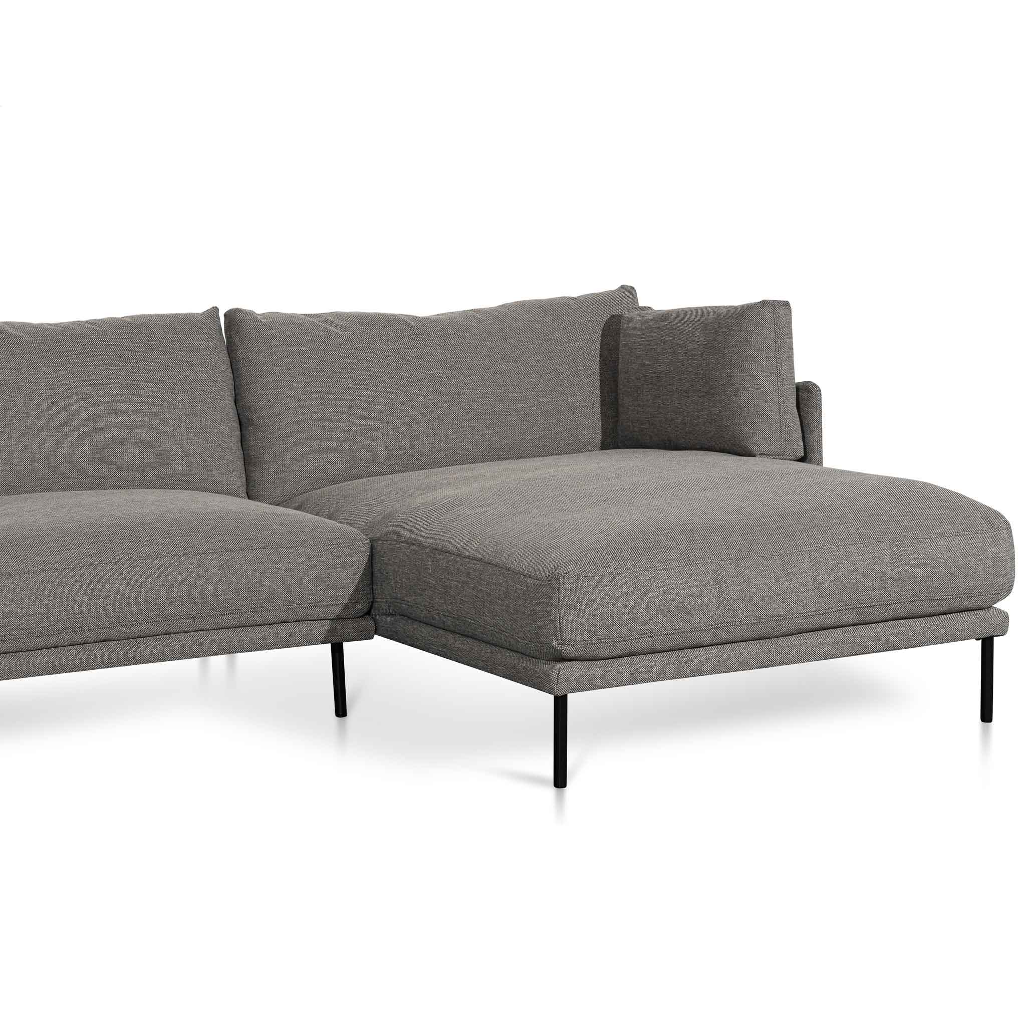 4 Seater Right Chaise Fabric Sofa - Graphite Grey - Emilis