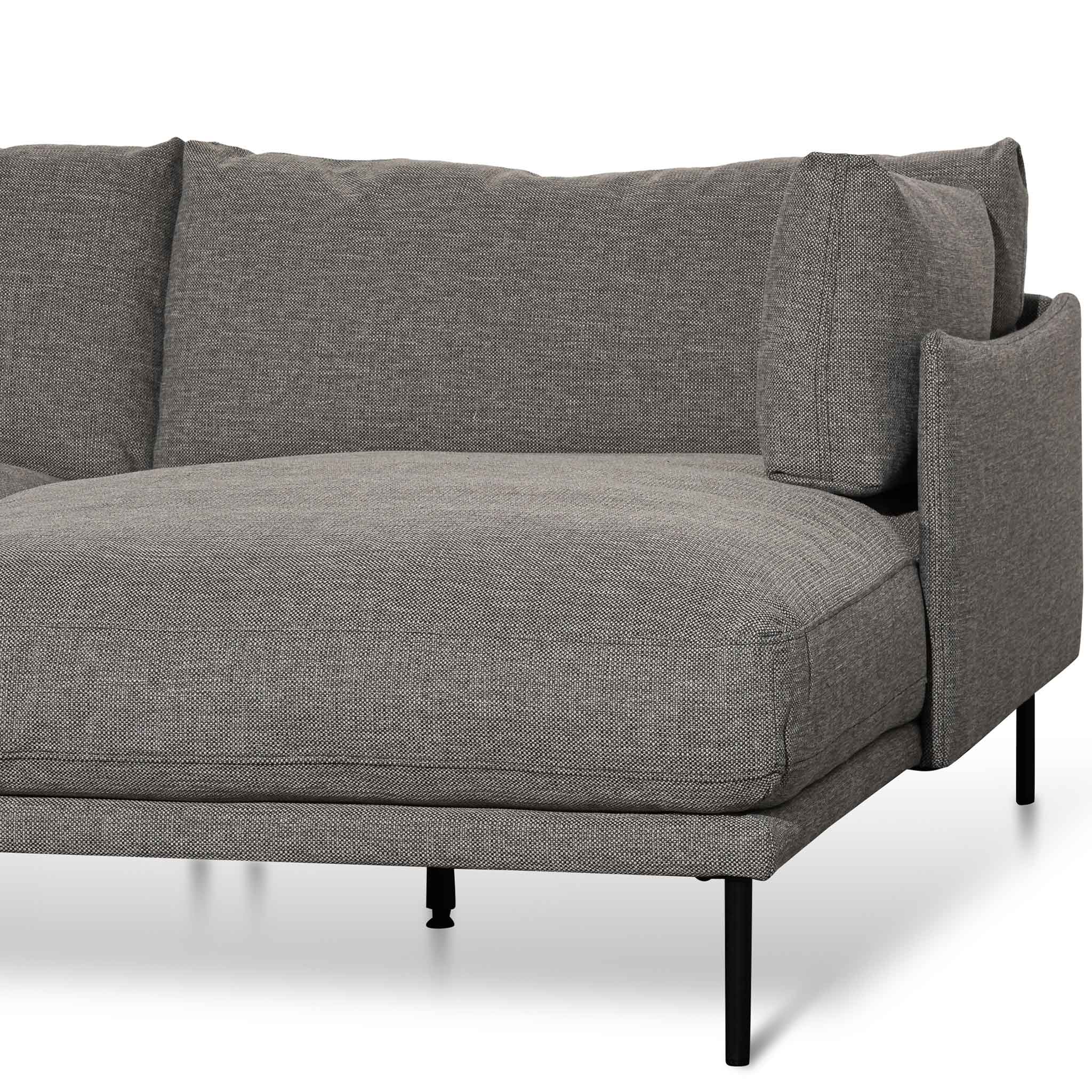 4 Seater Right Chaise Fabric Sofa - Graphite Grey - Emilis
