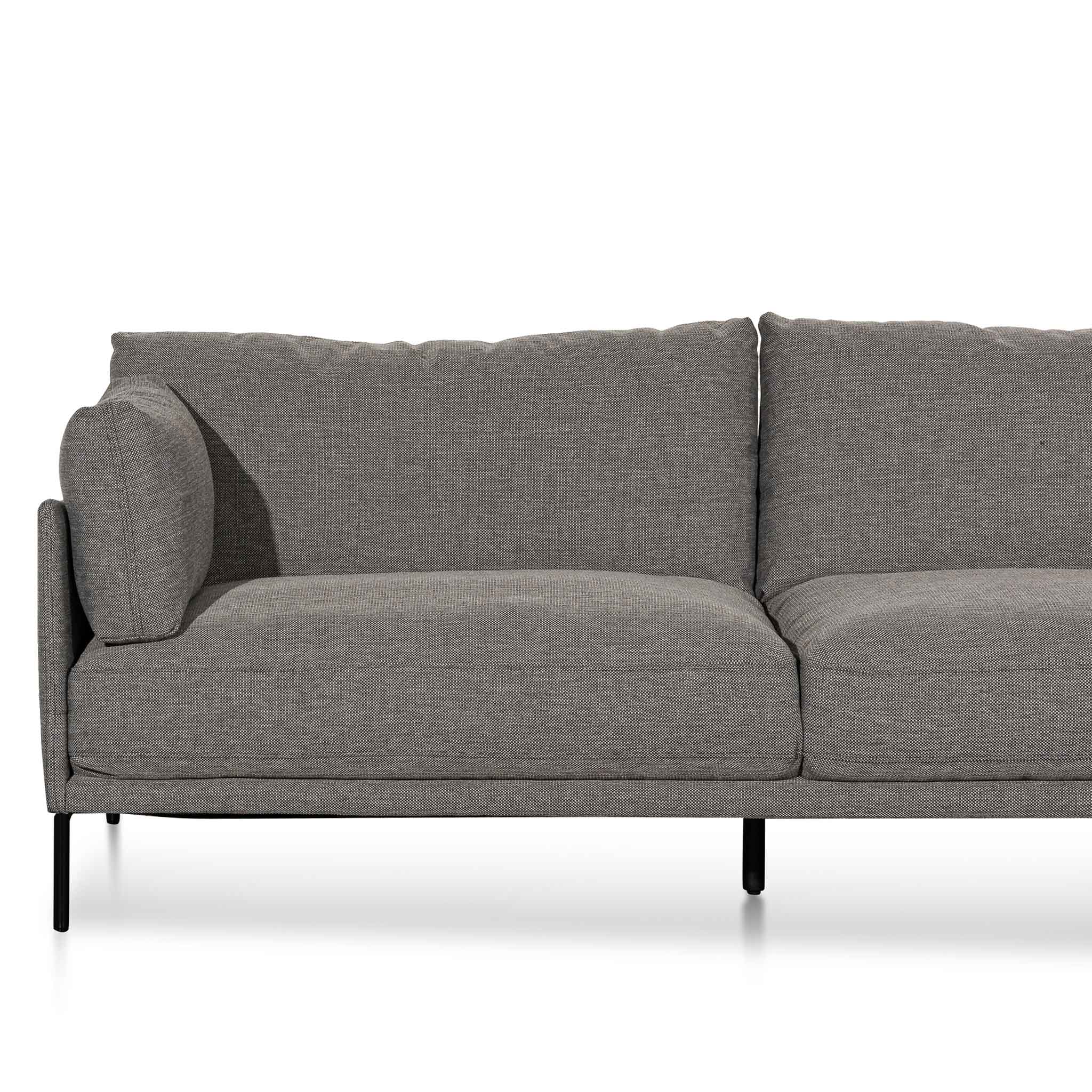 4 Seater Right Chaise Fabric Sofa - Graphite Grey - Emilis