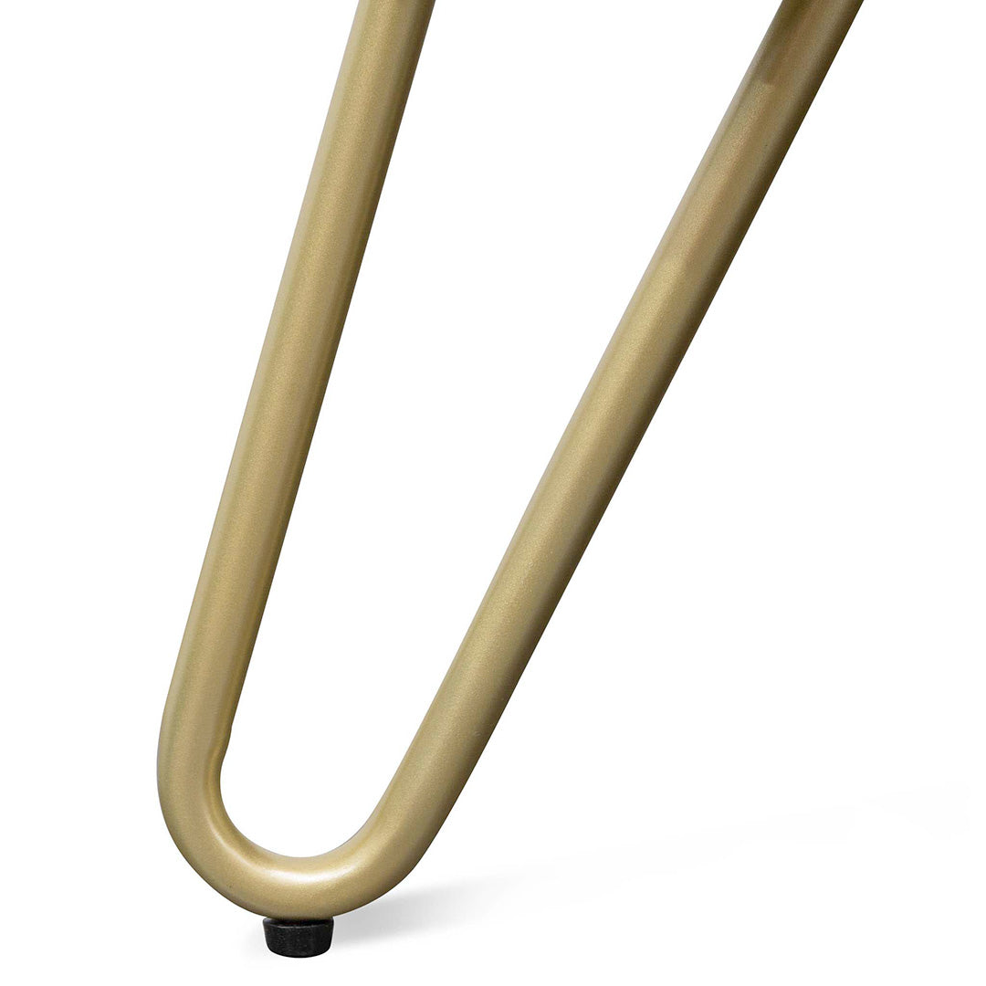 CLC6521-IG Armchair - Ivory White Synthetic Wool with Golden Legs