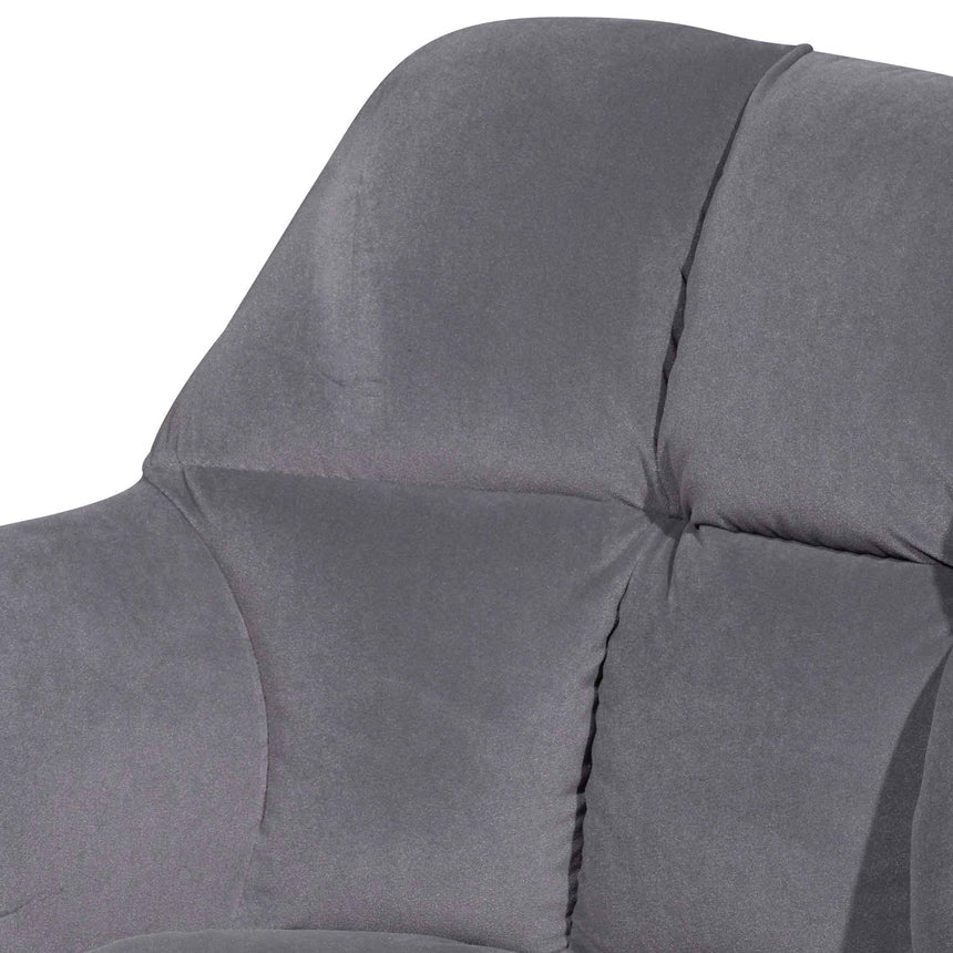 Visitor Chair - Dark Grey Velvet with Black Legs