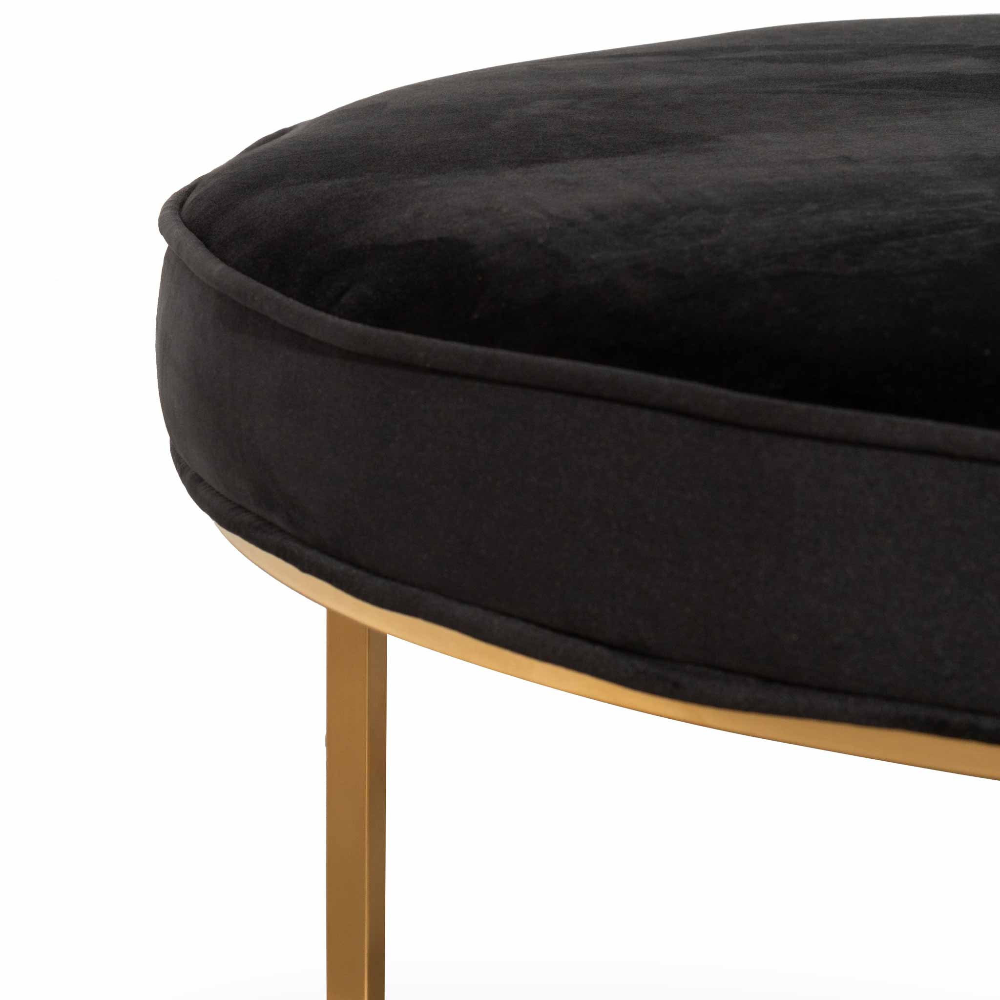 CLC6627-BS 100cmx46cm Ottoman - Black Velvet