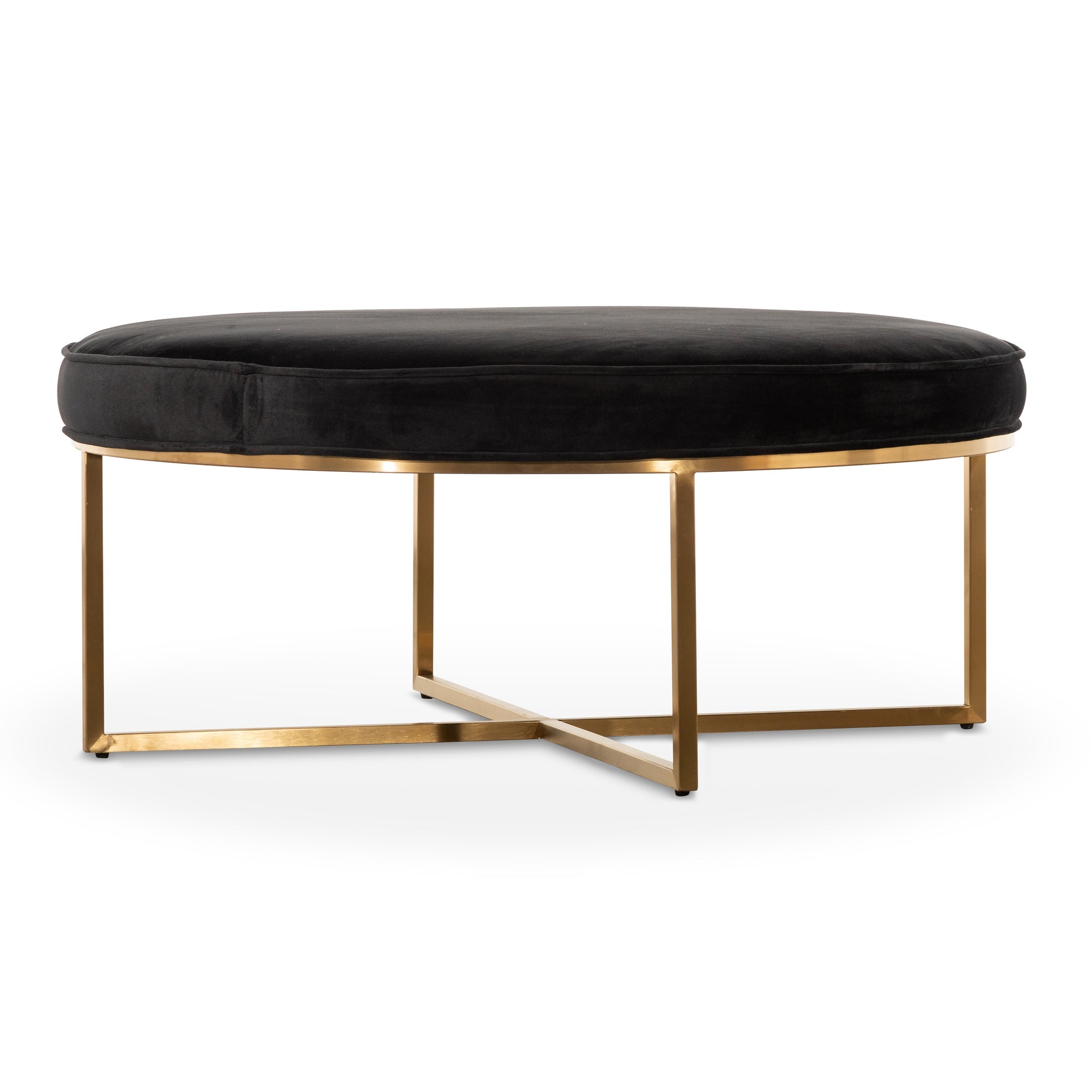 CLC6627-BS 100cmx46cm Ottoman - Black Velvet