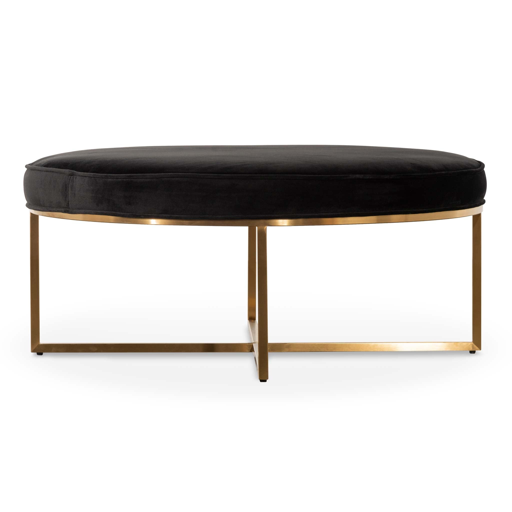 CLC6627-BS 100cmx46cm Ottoman - Black Velvet