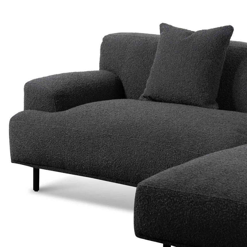 Right Chaise Sofa - Charcoal Boucle