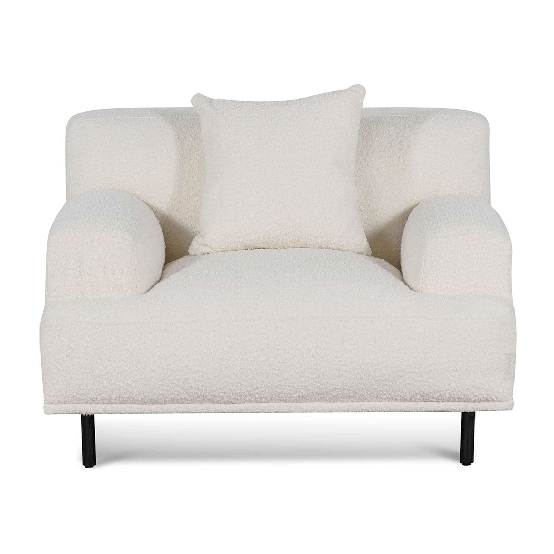 CLC6690-CA Armchair - Ivory White Boucle with Black Legs - Last one