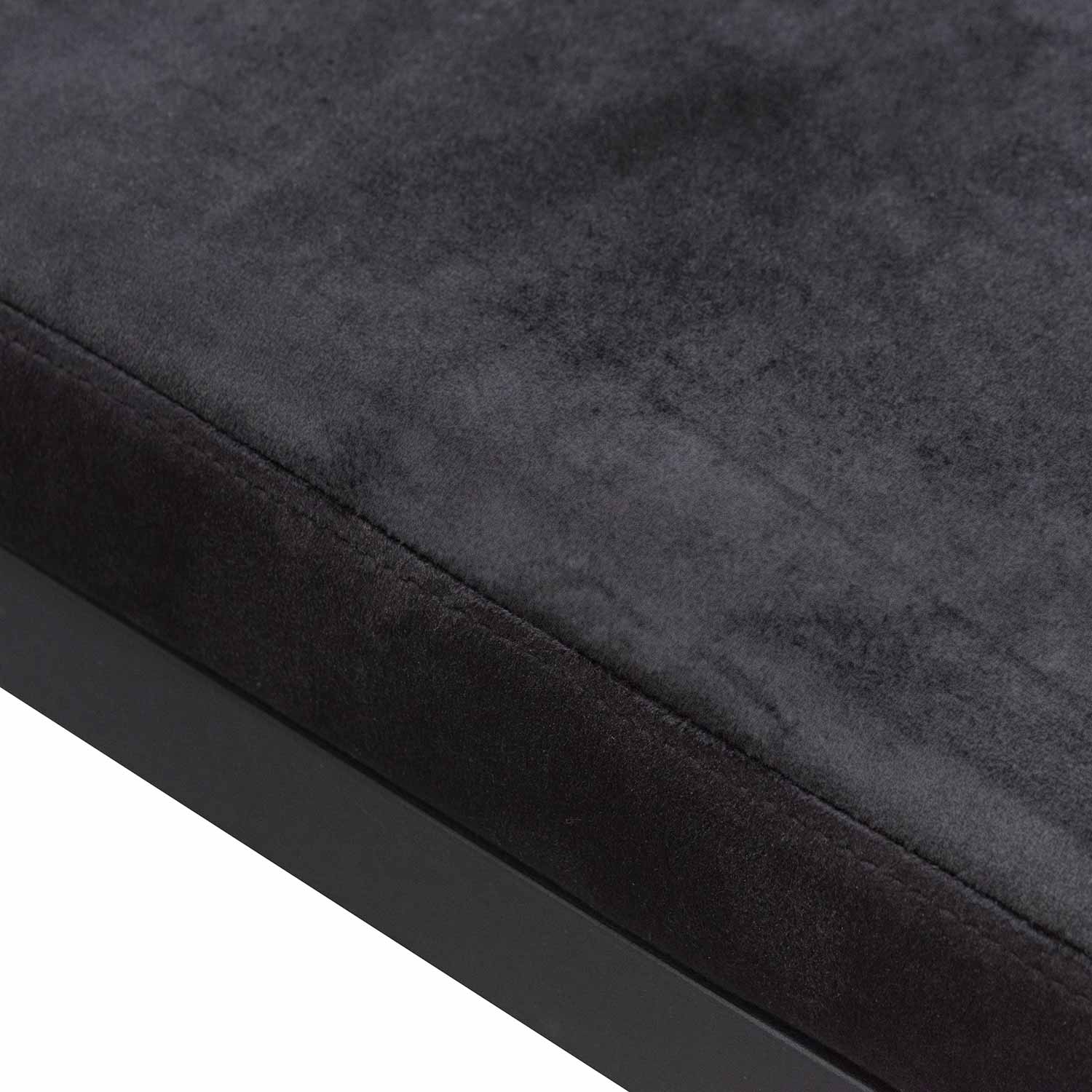 Black Velvet Ottoman - Black Base