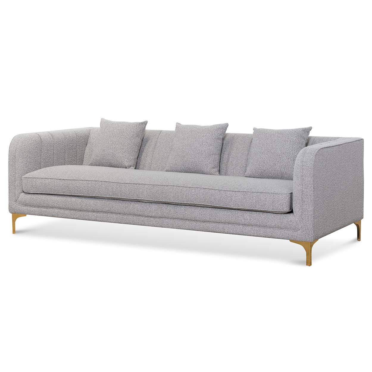 3 Seater Sofa - Ash Grey Boucle