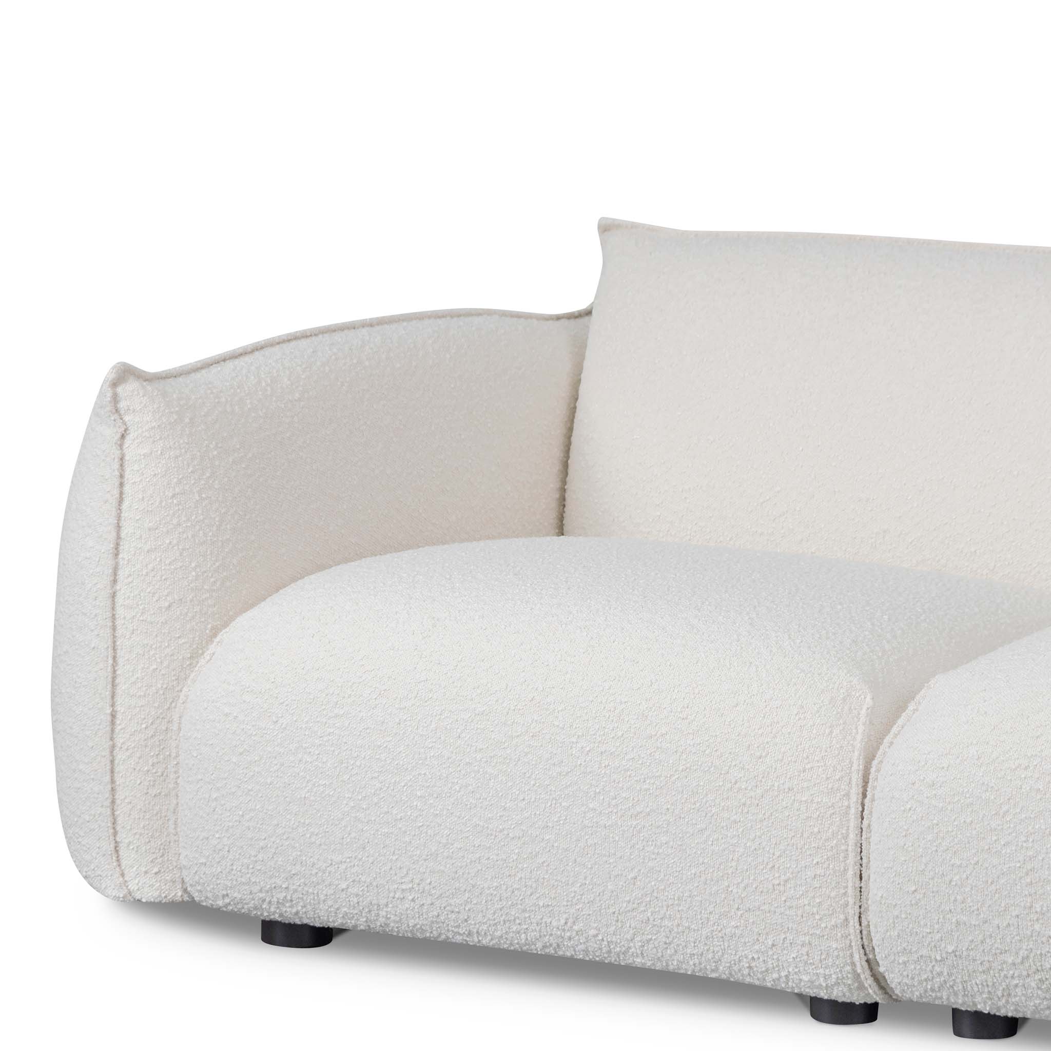 2.28m 3 Seater Sofa - White Wash Boucle