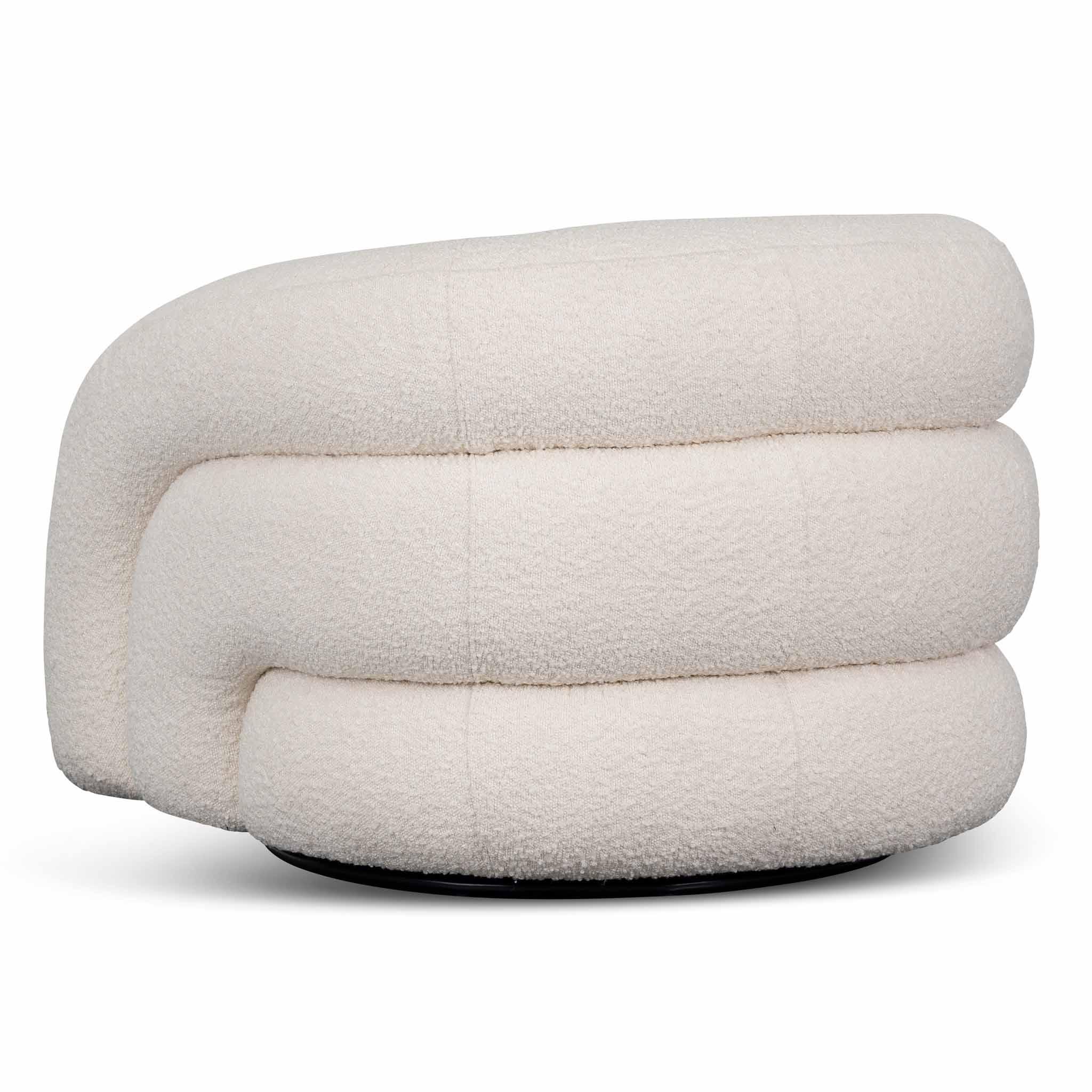 CLC8278-CA Swivel Armchair - Ivory White Boucle