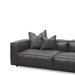 4 Seater Sofa with Cushion and Pillow - Shadow Grey Leather - image 4