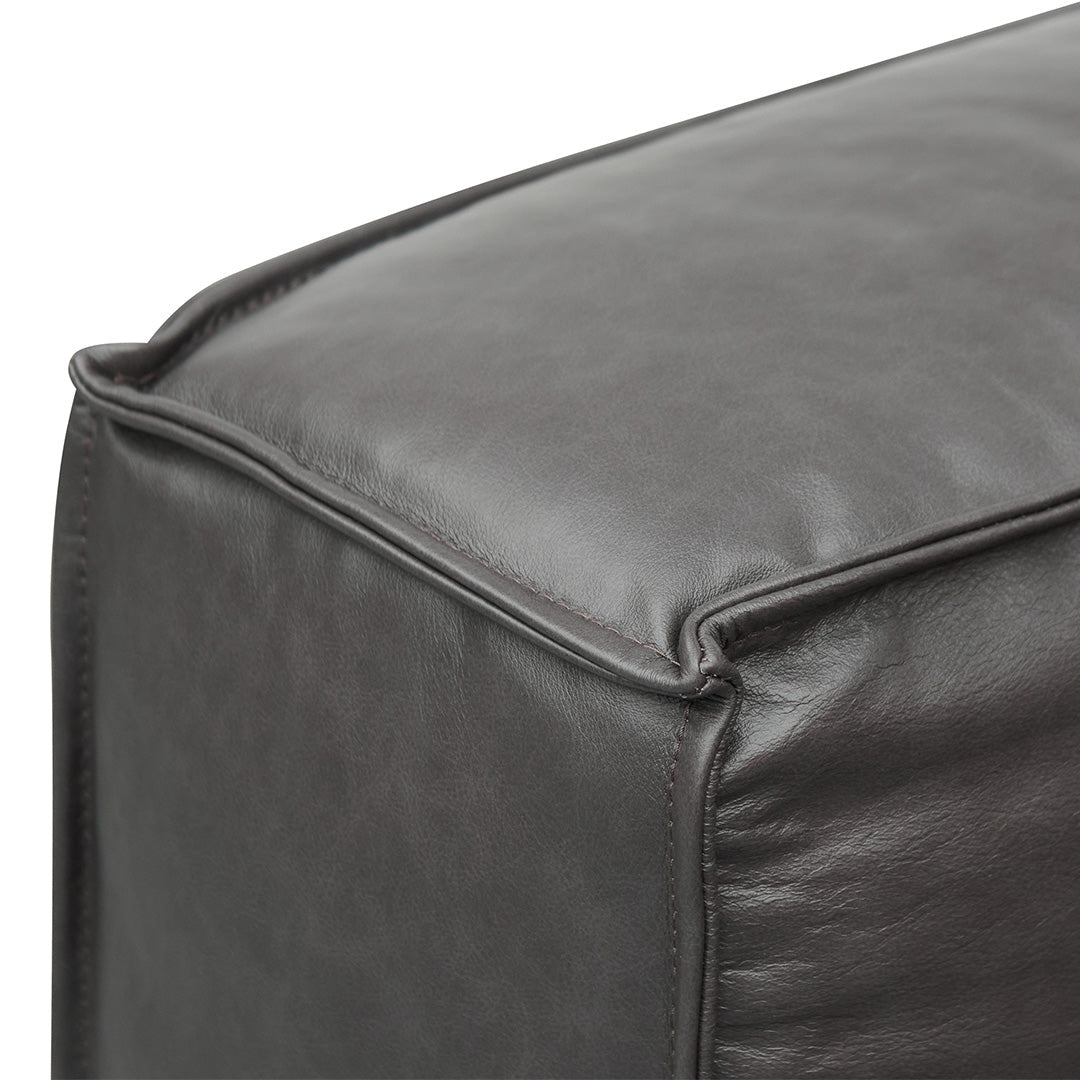 4 Seater Sofa with Cushion and Pillow - Shadow Grey Leather - image 6
