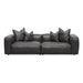 4 Seater Sofa with Cushion and Pillow - Shadow Grey Leather - image 3