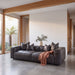 4 Seater Sofa with Cushion and Pillow - Shadow Grey Leather - image 2