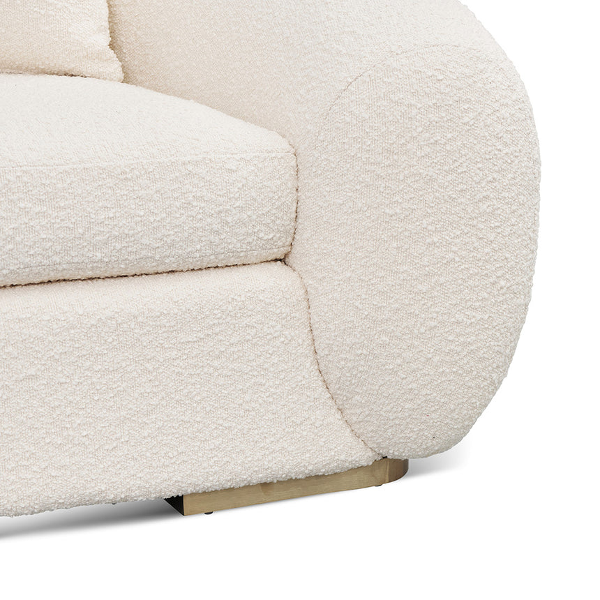 3 Seater Sofa - Ivory White Boucle