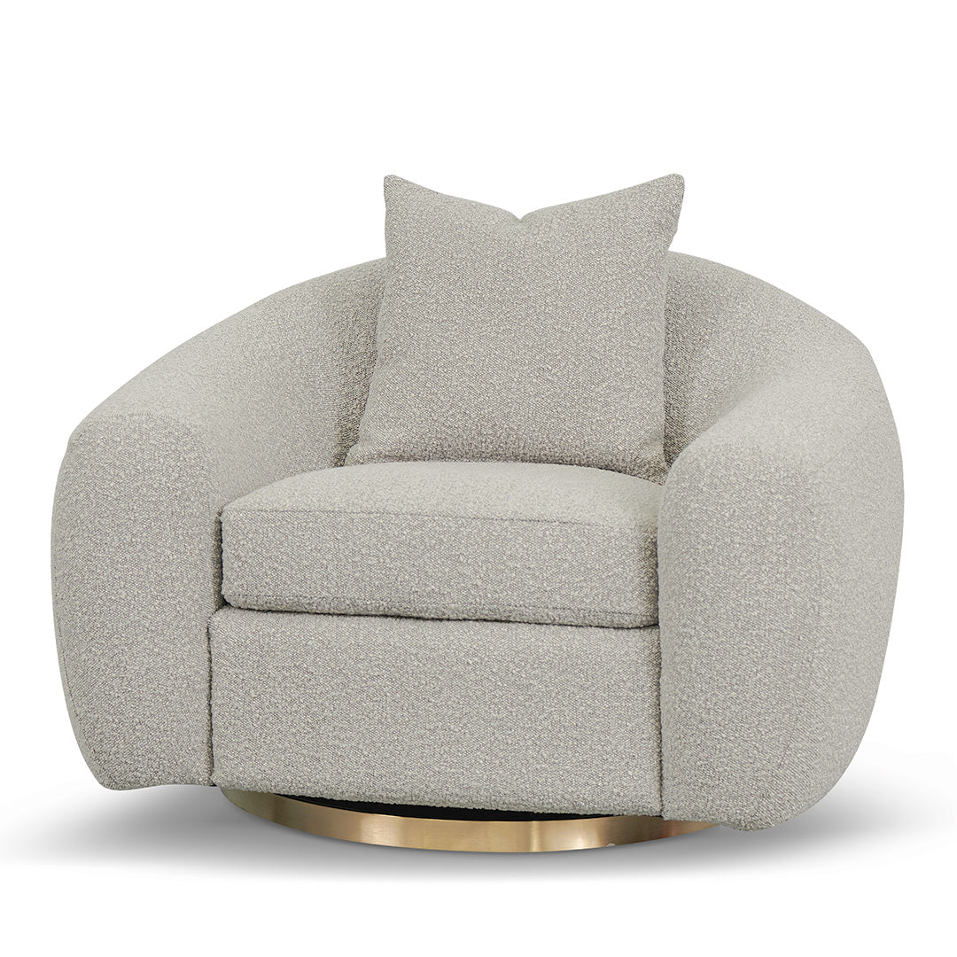 Swivel Armchair - Ash Grey Boucle