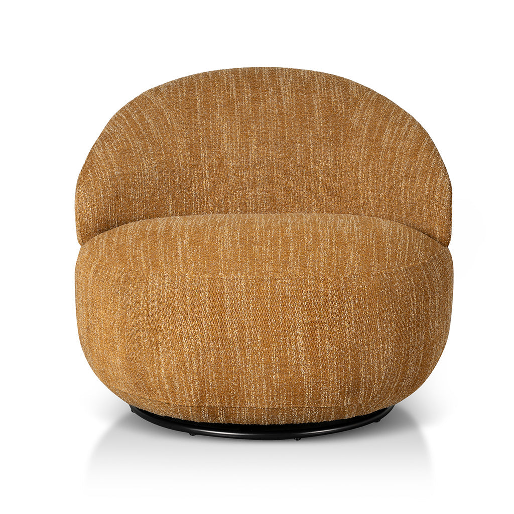 Swivel Fabric Lounge Chair - Ginger Brown