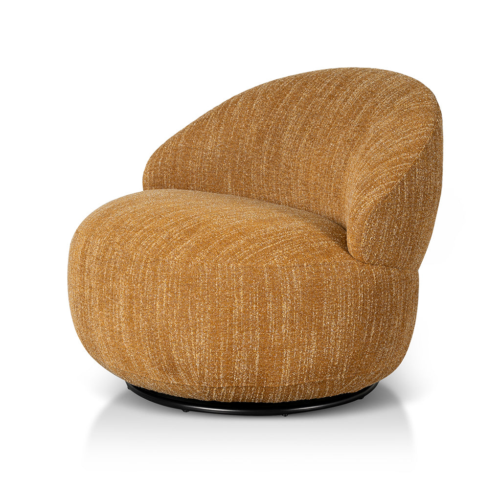 Swivel Fabric Lounge Chair - Ginger Brown