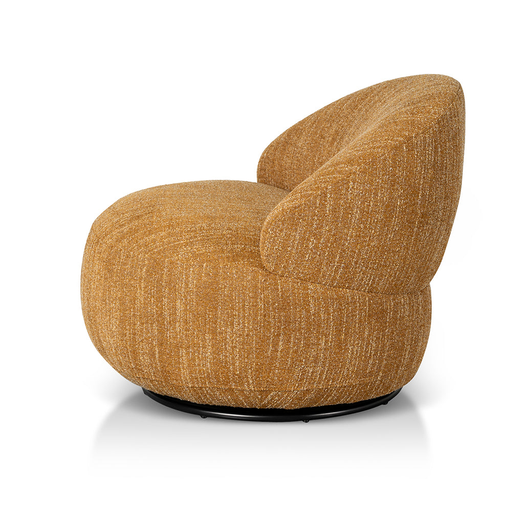 Swivel Fabric Lounge Chair - Ginger Brown