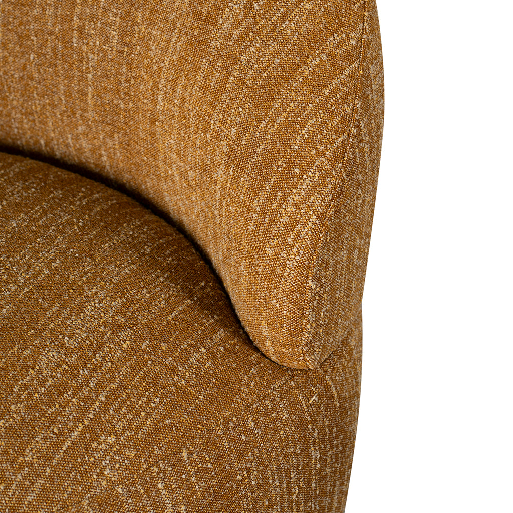 Swivel Fabric Lounge Chair - Ginger Brown