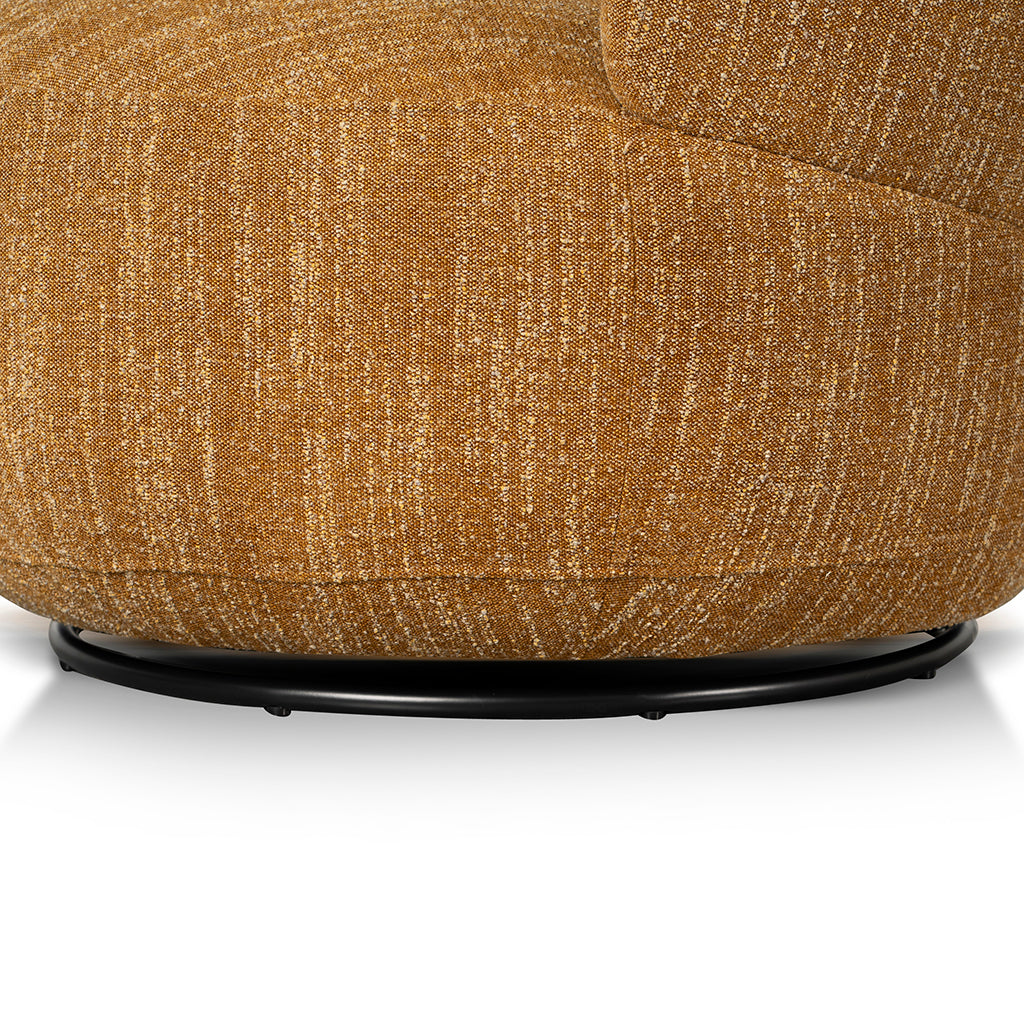 Swivel Fabric Lounge Chair - Ginger Brown