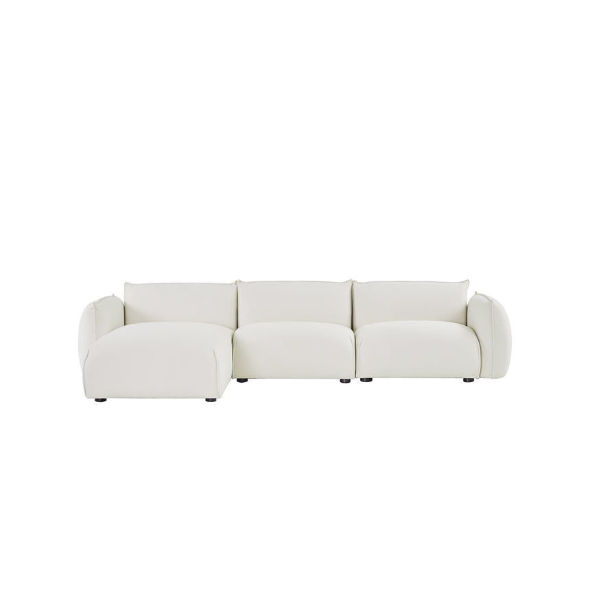 3 Seater Left Chaise Sofa - Cream