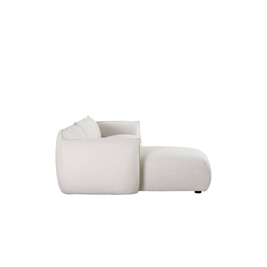 3 Seater Left Chaise Sofa - Cream