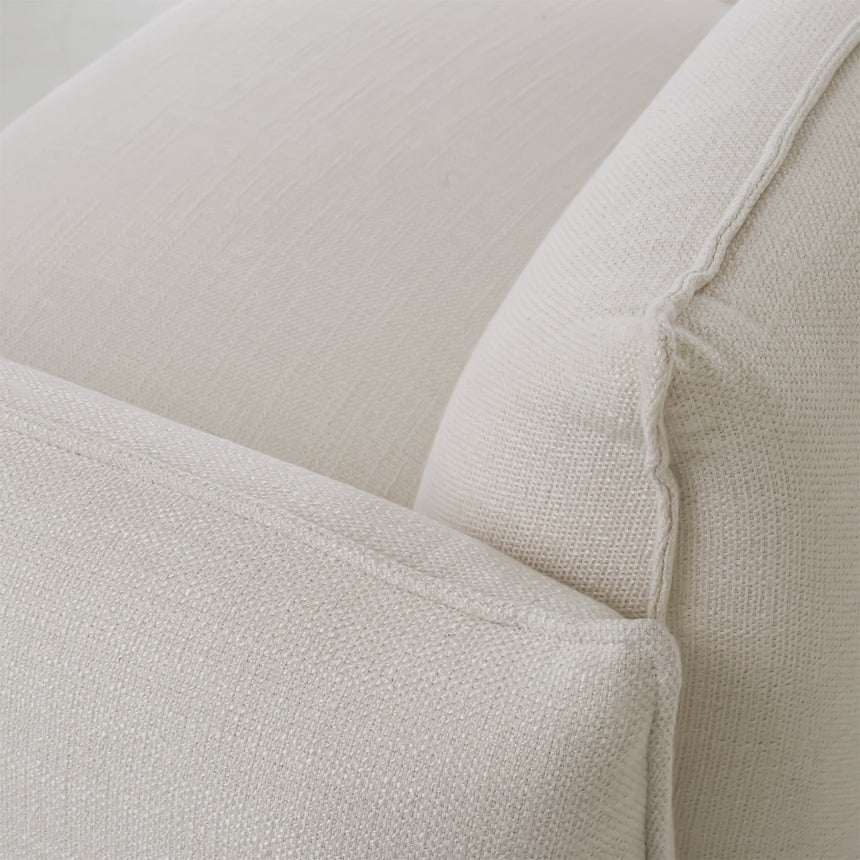 3 Seater Left Chaise Sofa - Cream