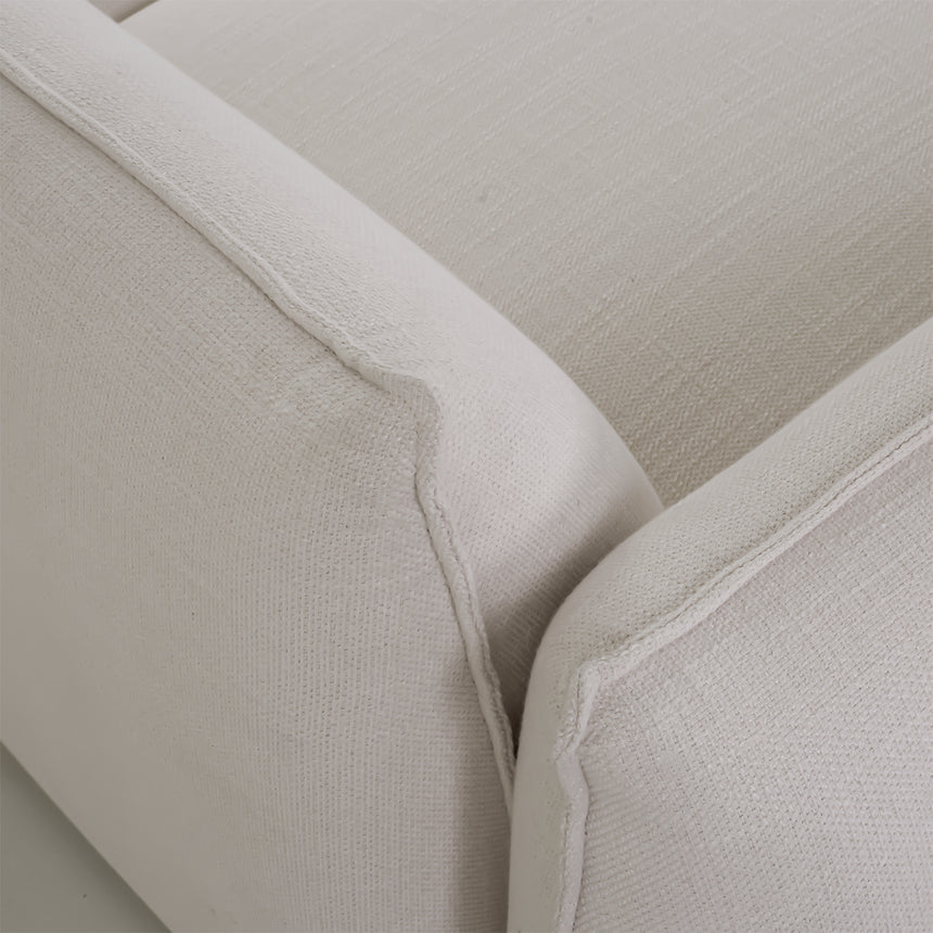 3 Seater Left Chaise Sofa - Cream