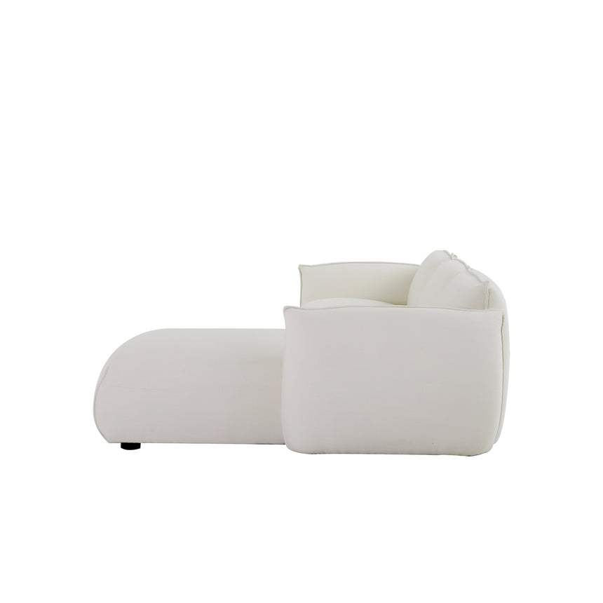 3 Seater Right Chaise Sofa - Cream