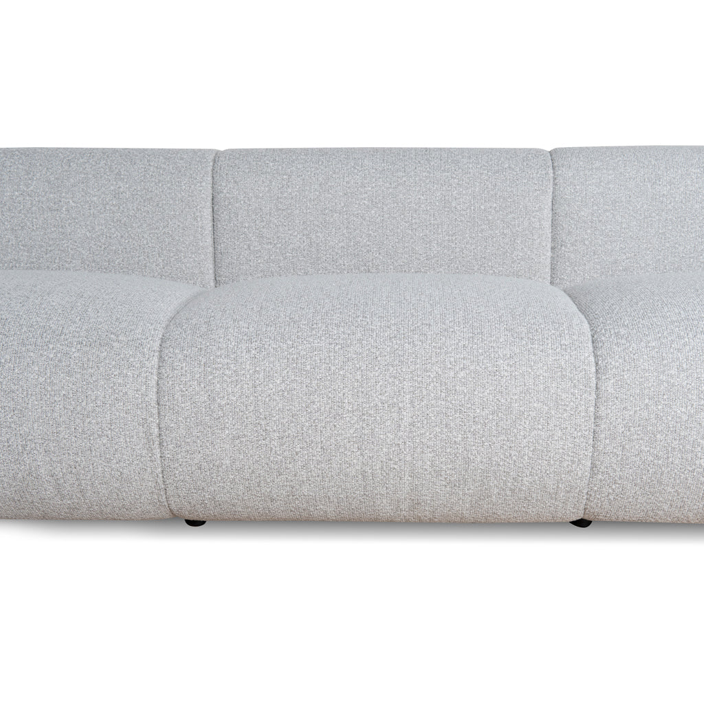 4 Seater Fabric Sofa - Silver Grey Boucle