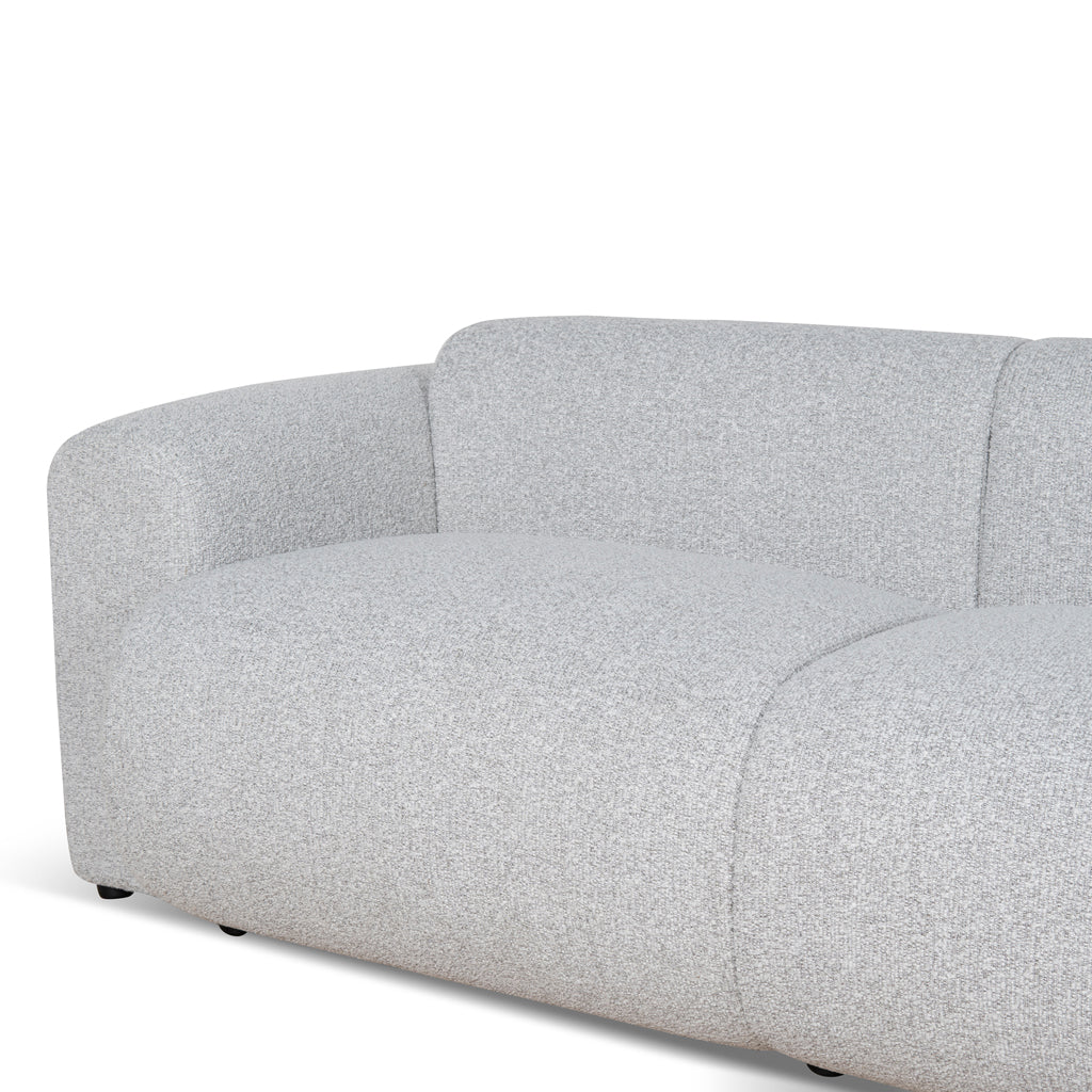 4 Seater Fabric Sofa - Silver Grey Boucle