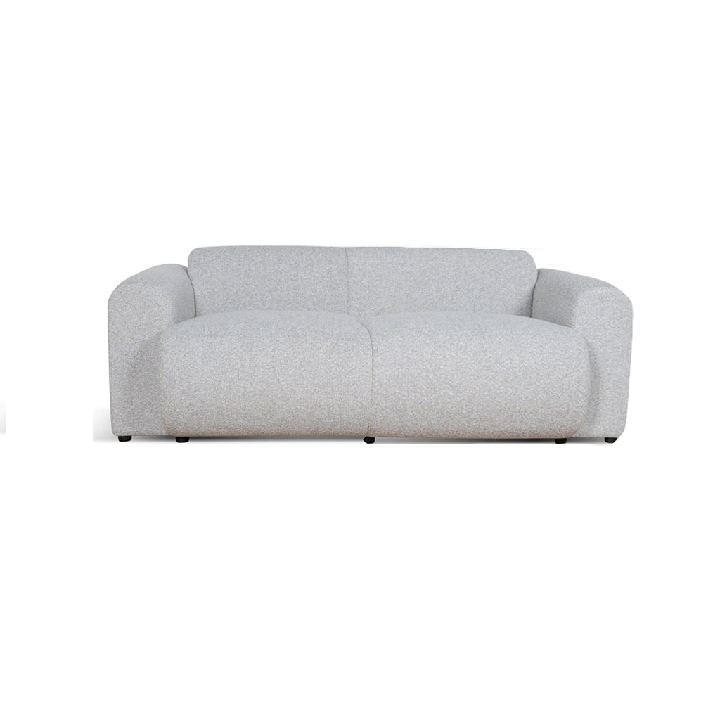 3 Seater Fabric Sofa - Silver Grey Boucle