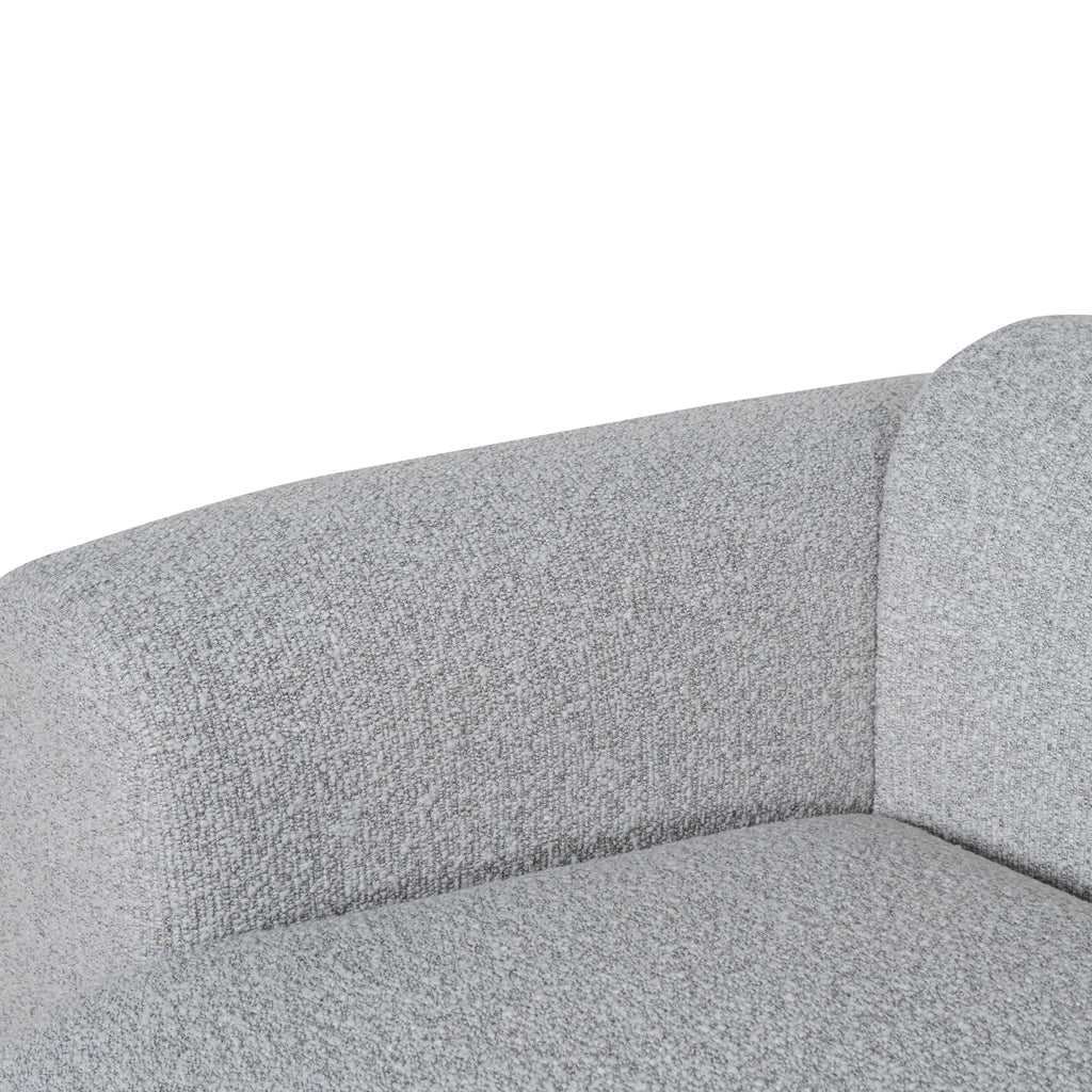 3 Seater Fabric Sofa - Silver Grey Boucle