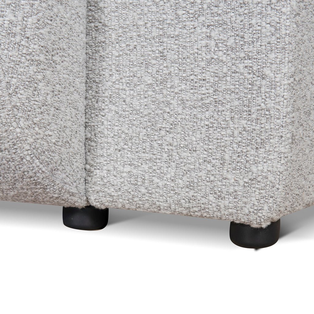 3 Seater Fabric Sofa - Silver Grey Boucle