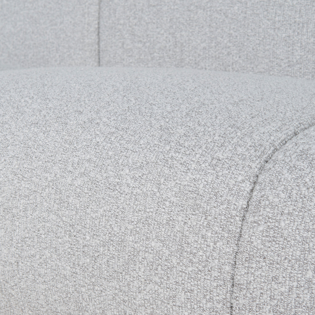 3 Seater Fabric Sofa - Silver Grey Boucle