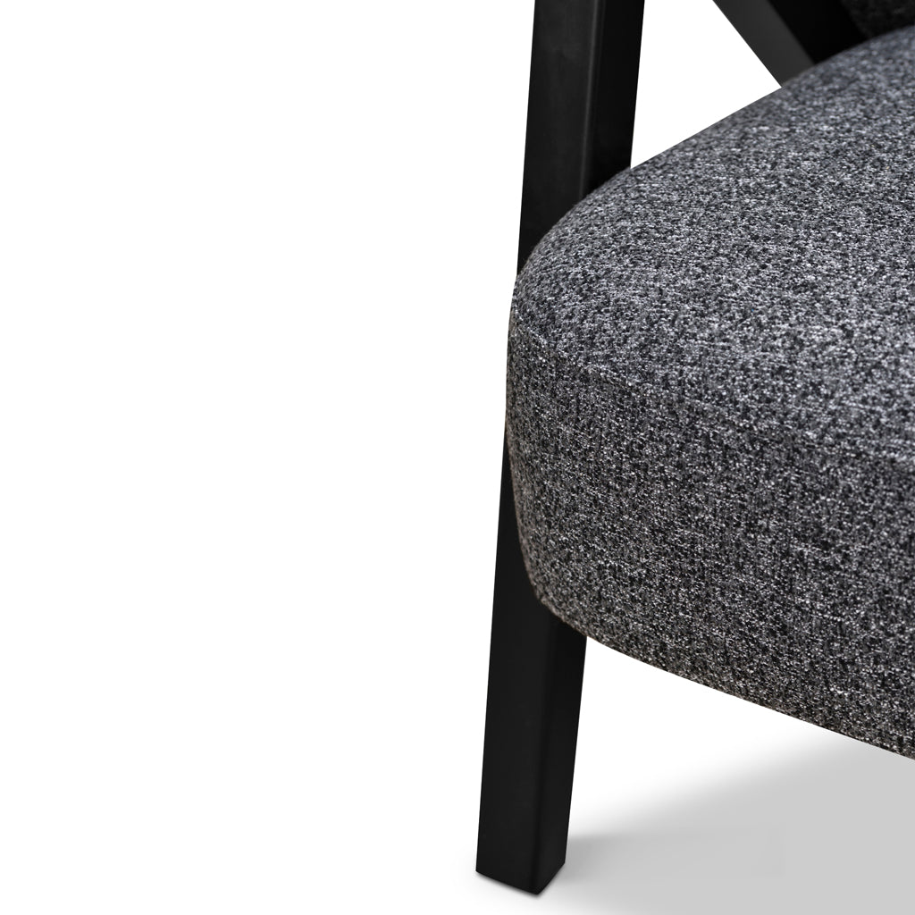 CLC8848-IG Fabric Armchair - Dark Grey Fleck - Black Oak
