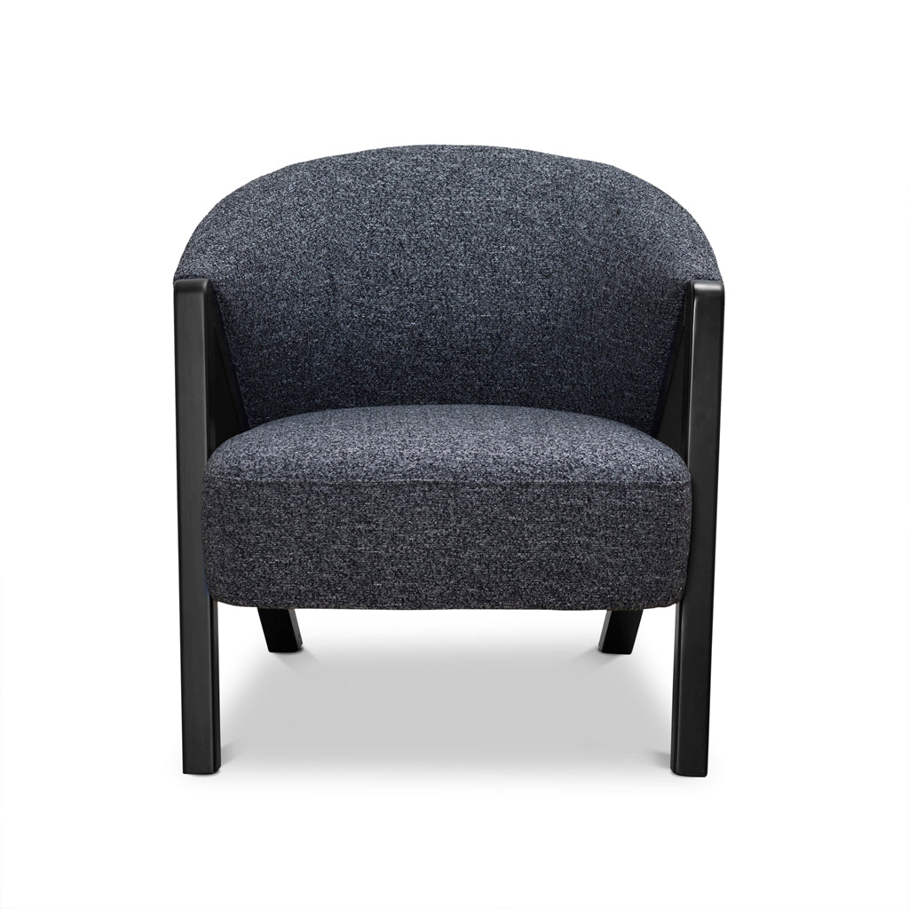 CLC8848-IG Fabric Armchair - Dark Grey Fleck - Black Oak