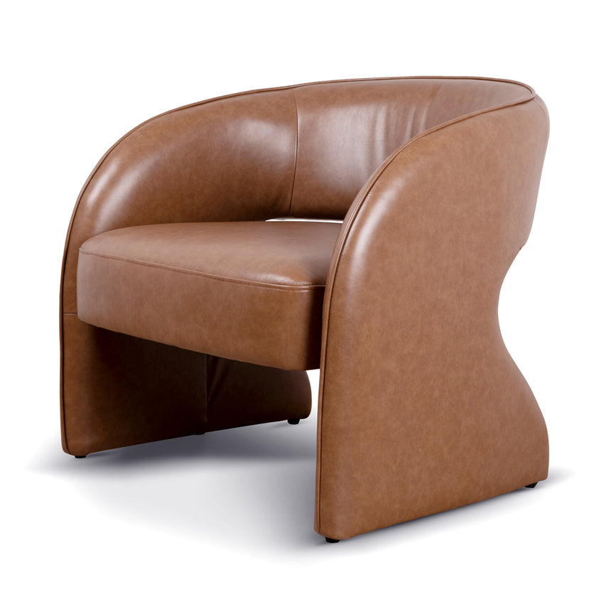 Linnea Leather Armchair - Caramel Brown