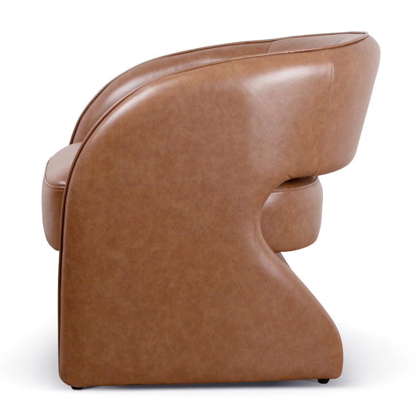 Linnea Leather Armchair - Caramel Brown