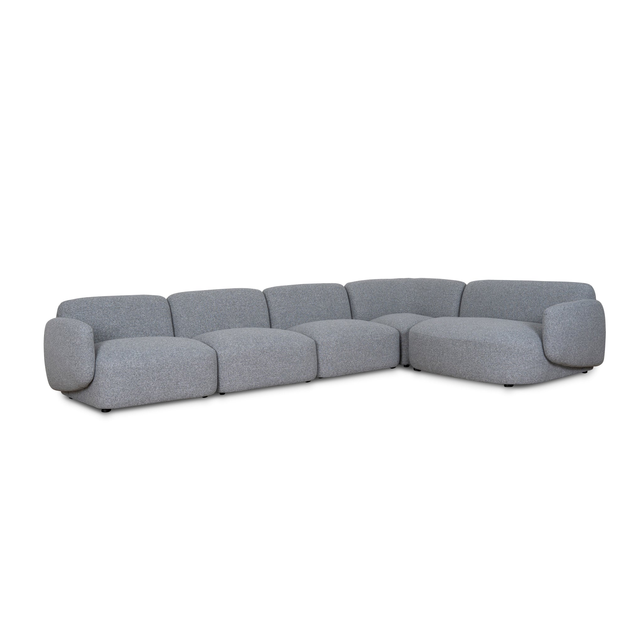 CLC8965-KSO Right Chaise Modular Sofa - Glacier Grey