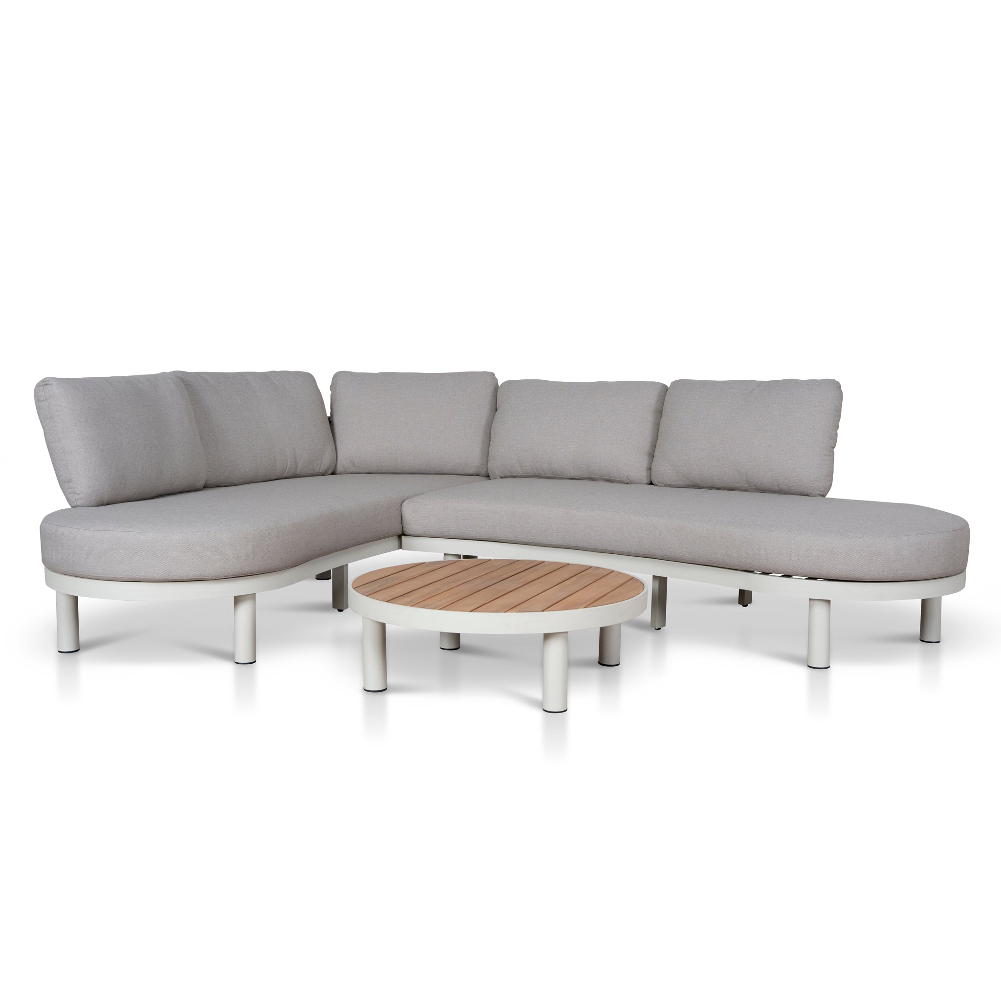 CLS12165-EM 2pcs Outdoor Corner Lounge Set - Light Brown