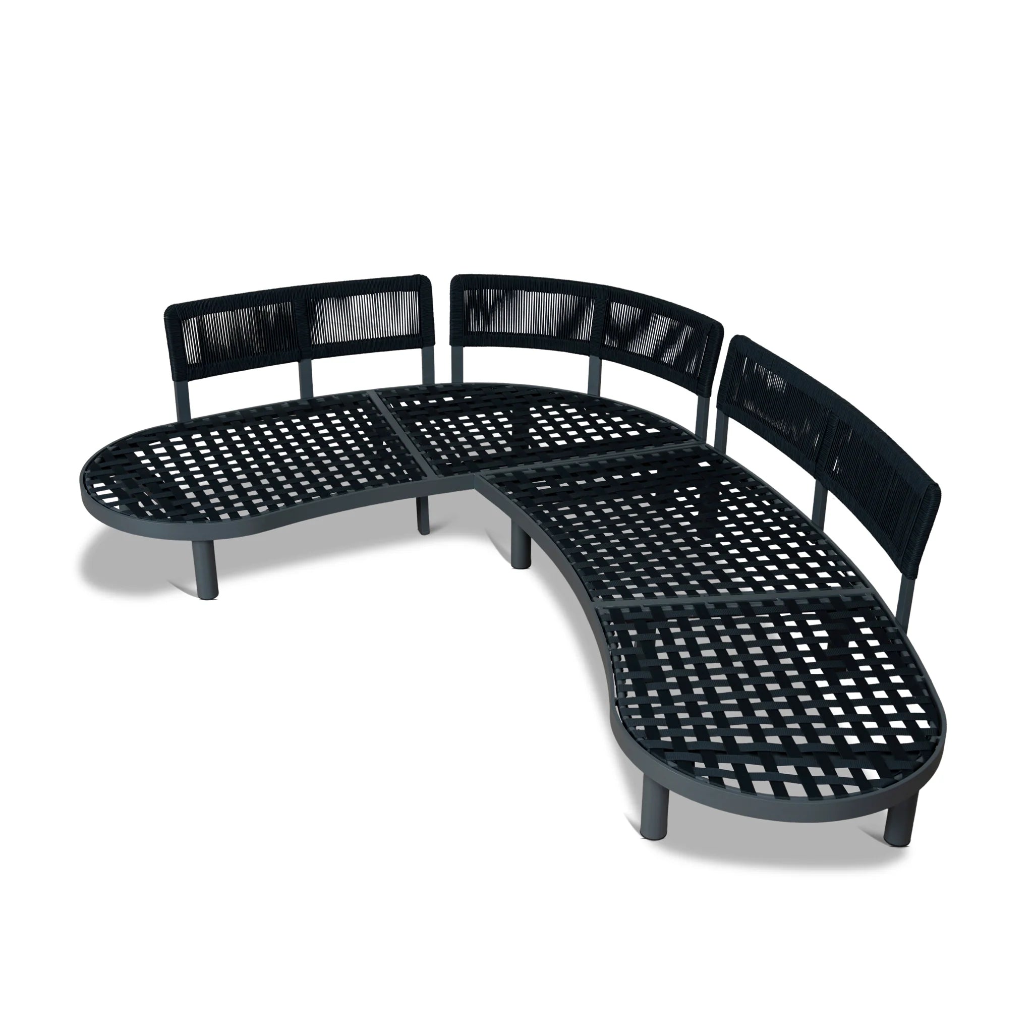 Baria 2pcs Outdoor Corner Lounge Set - Royal Dark Grey