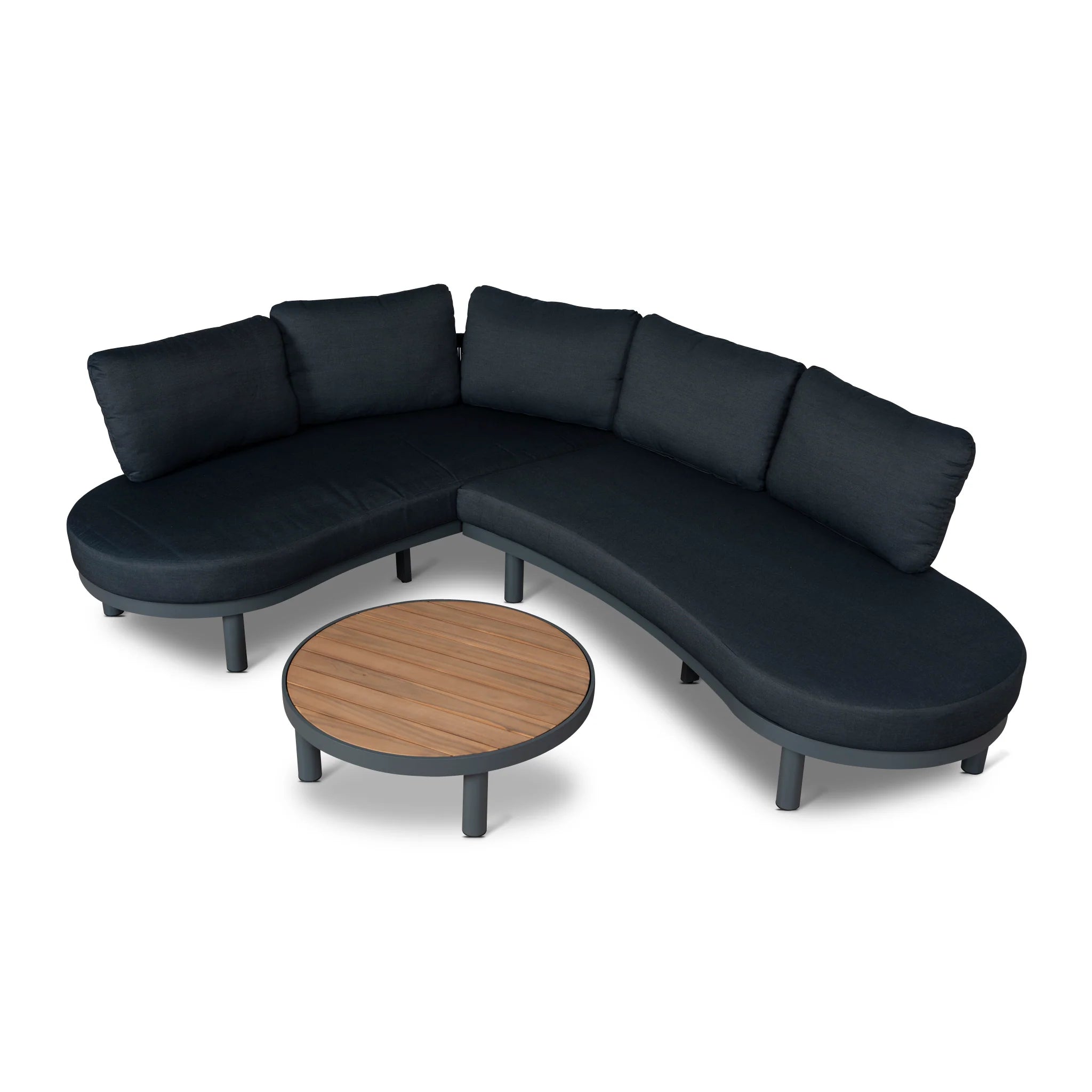 Showcasing Baria 2pcs Outdoor Corner Lounge Set - Royal Dark Grey LS12166-EM Lounge Set by Calibre Furniturs