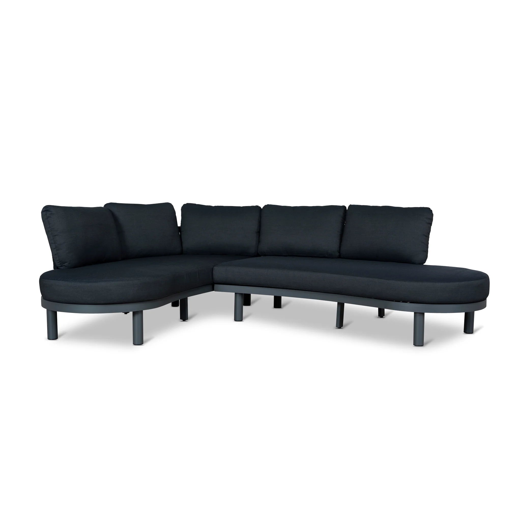 Baria 2pcs Outdoor Corner Lounge Set - Royal Dark Grey
