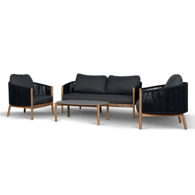 Showcasing Degucora 4pcs Outdoor Lounge Set - Anthracite LS12171-EM Lounge Set by Calibre Furniturs