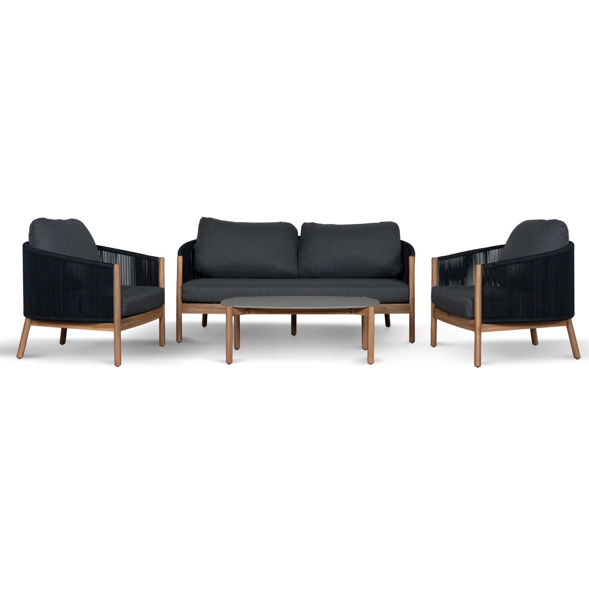 Showcasing Degucora 4pcs Outdoor Lounge Set - Anthracite LS12171-EM Lounge Set by Calibre Furniturs