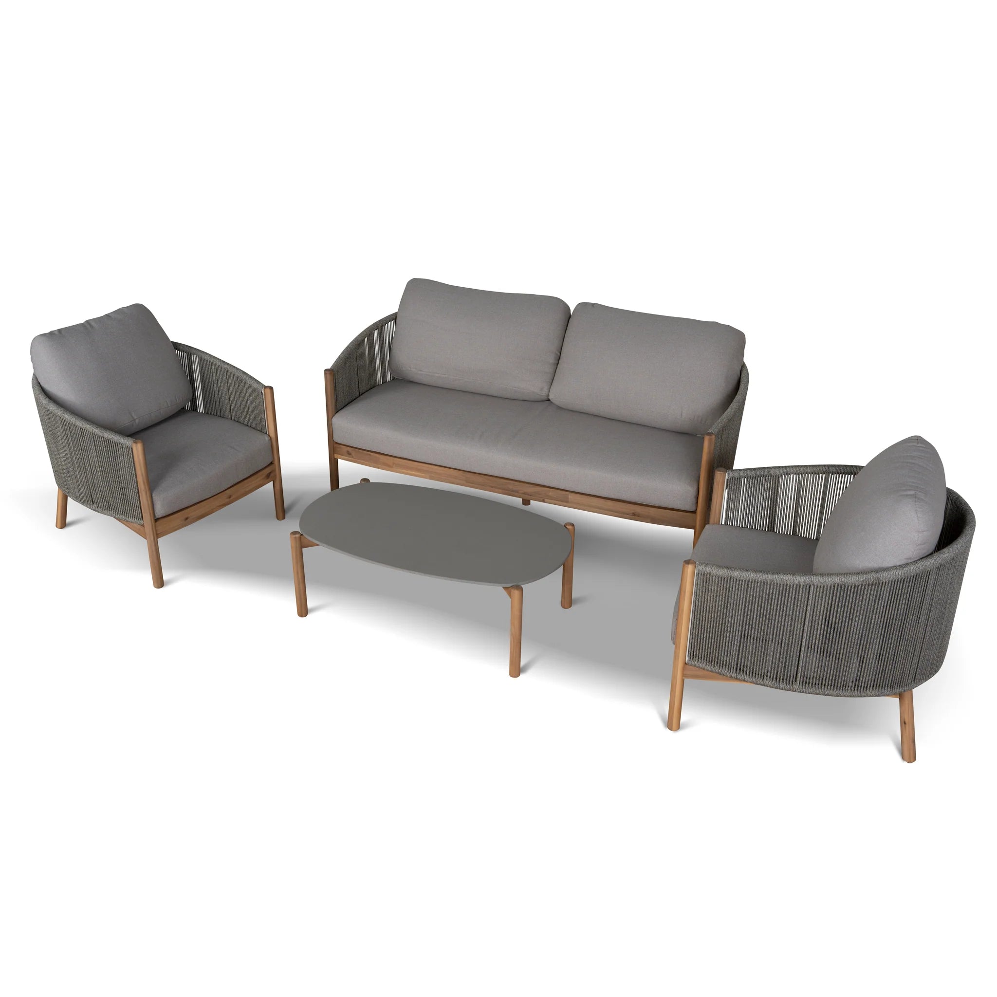 Showcasing Nedebela 4pcs Outdoor Lounge Set - Light Brown LS12172-EM Lounge Set by Calibre Furniturs