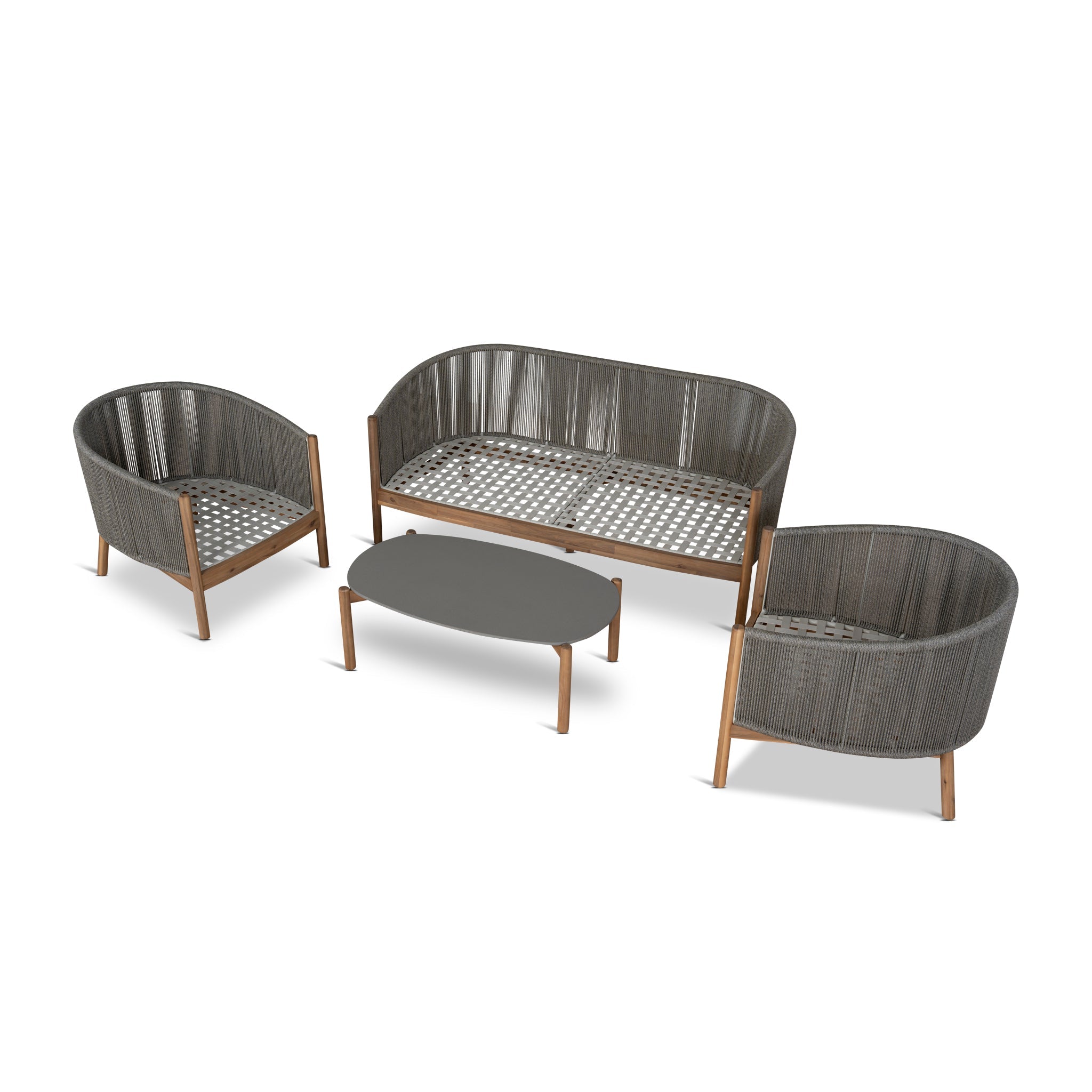 4pcs Outdoor Lounge Set - Light Brown - image 4